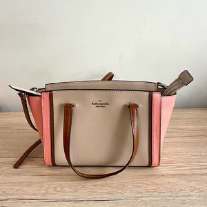 Taupe & salmon pink Kate spade Patterson Drive Geraldine crossbody